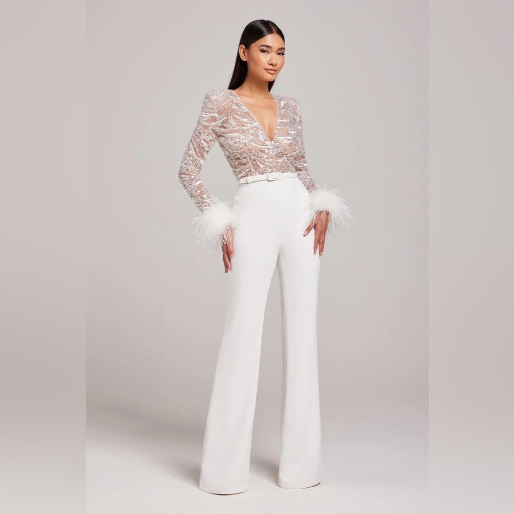 NADINE MERABI White Lace Jumpsuit